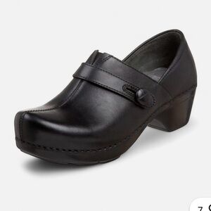 Dansko Black Leather Mules
